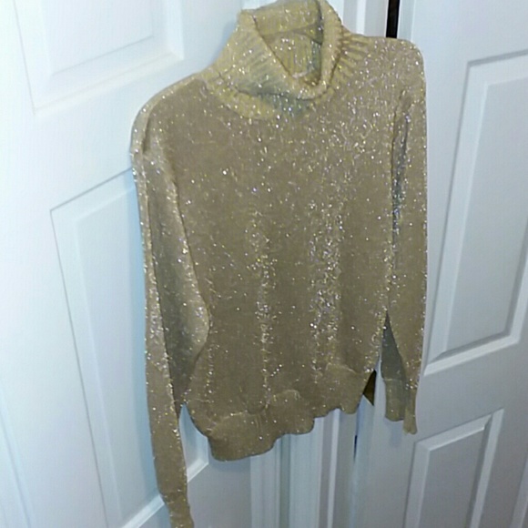 gold turtleneck top